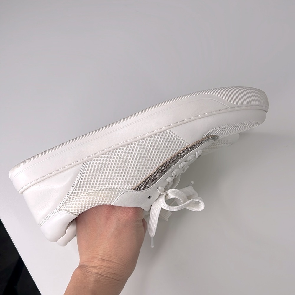 Vaneli Chico white tennis shoes size 9 women’s beaded leather sneakers - Picture 7 of 11